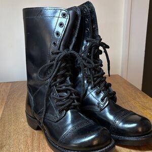Corcoran 1515 Black Leather Spit Shine Jump Boot Size 8 Made in USA